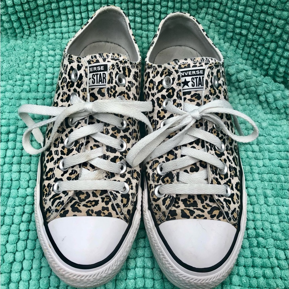 Converse Chuck Taylor All Star Leopard Print Low Top Sneakers White/Black/Brown